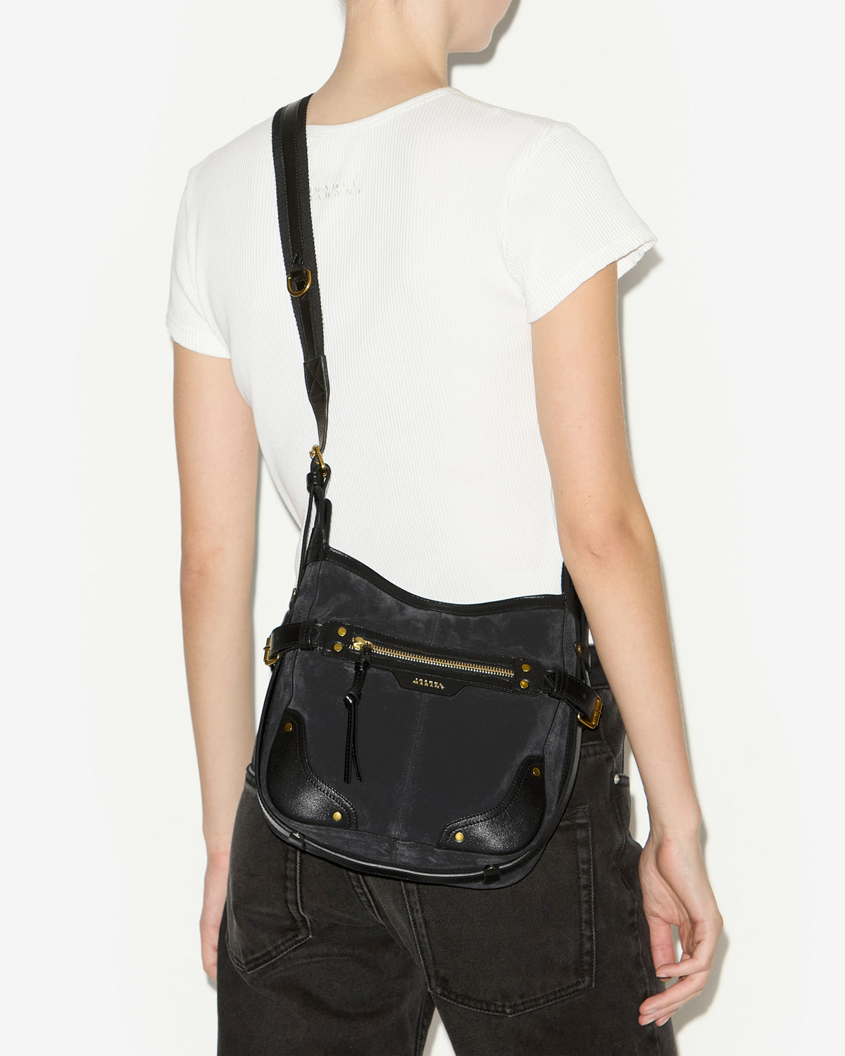 Bolso sierra hobo s de ante con bandolera - Negro lavado - Woman - 7