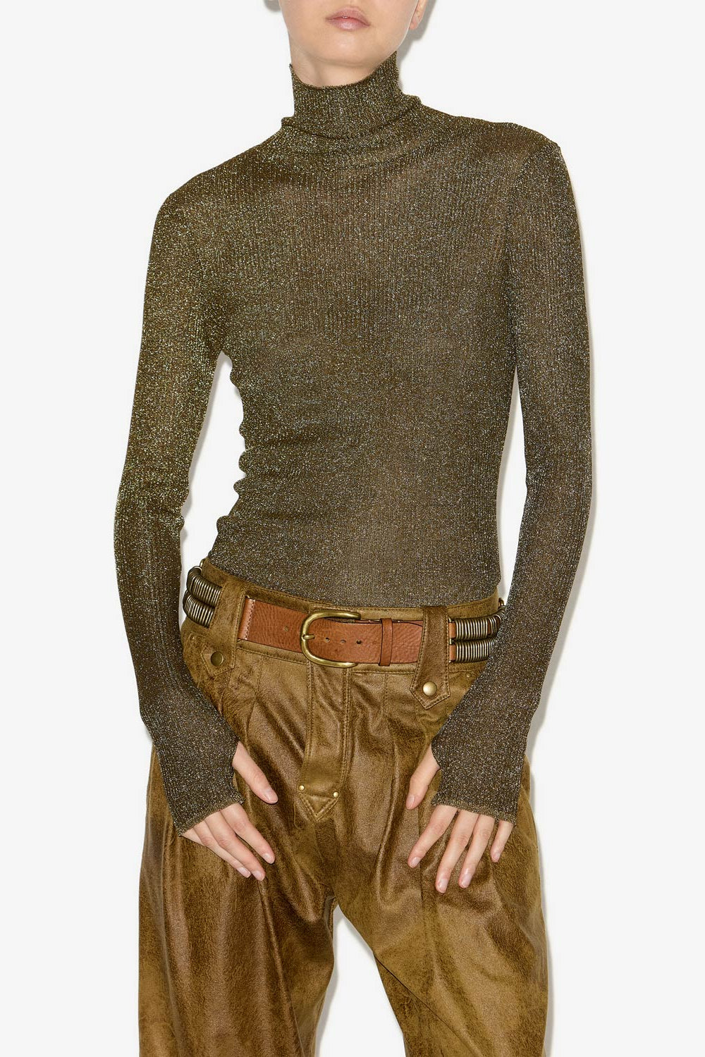 Jaelis roll neck sweater - Dark khaki - Woman - 4