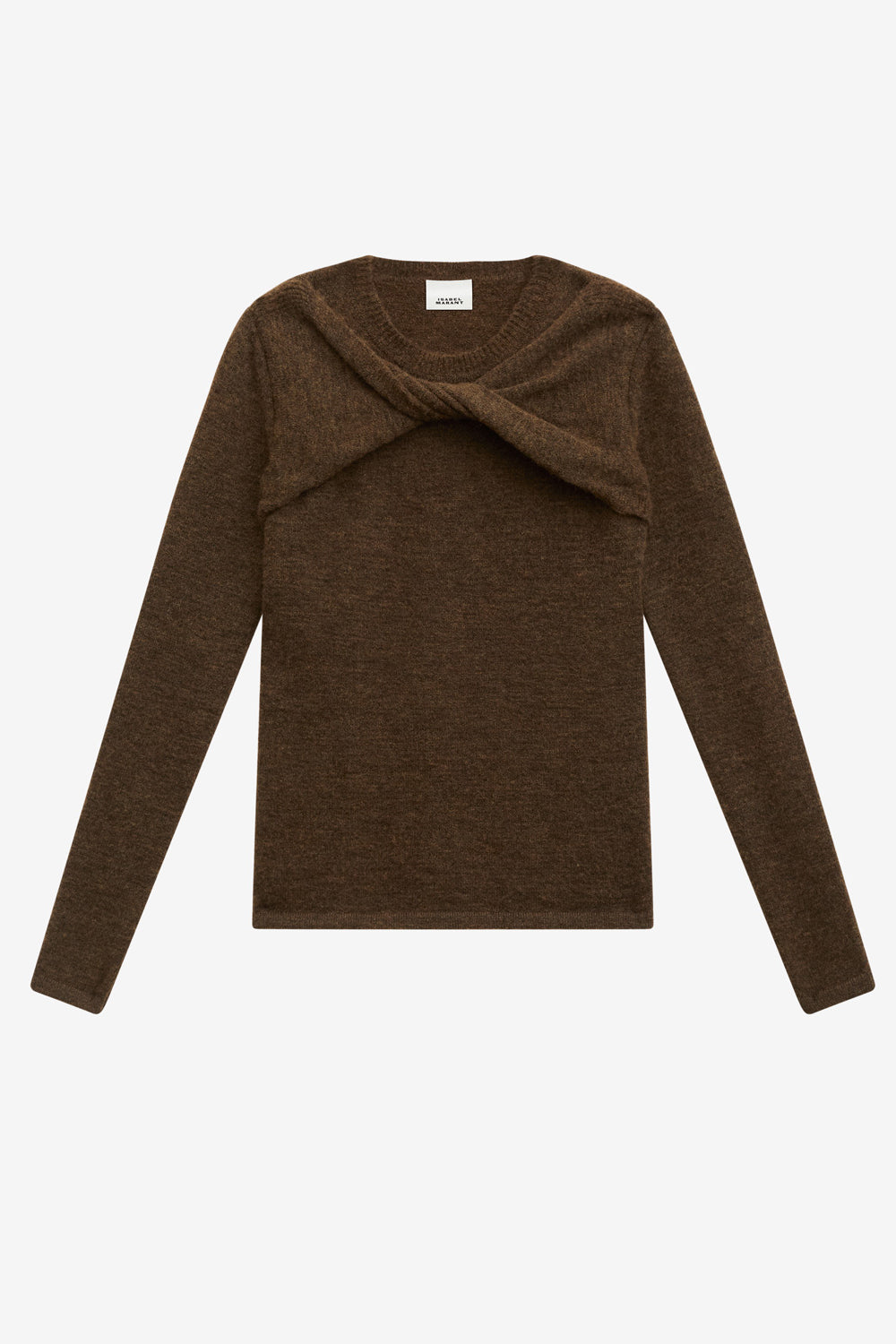 Maglione kern drappeggiato in tricot - Bronzo - Woman - 1