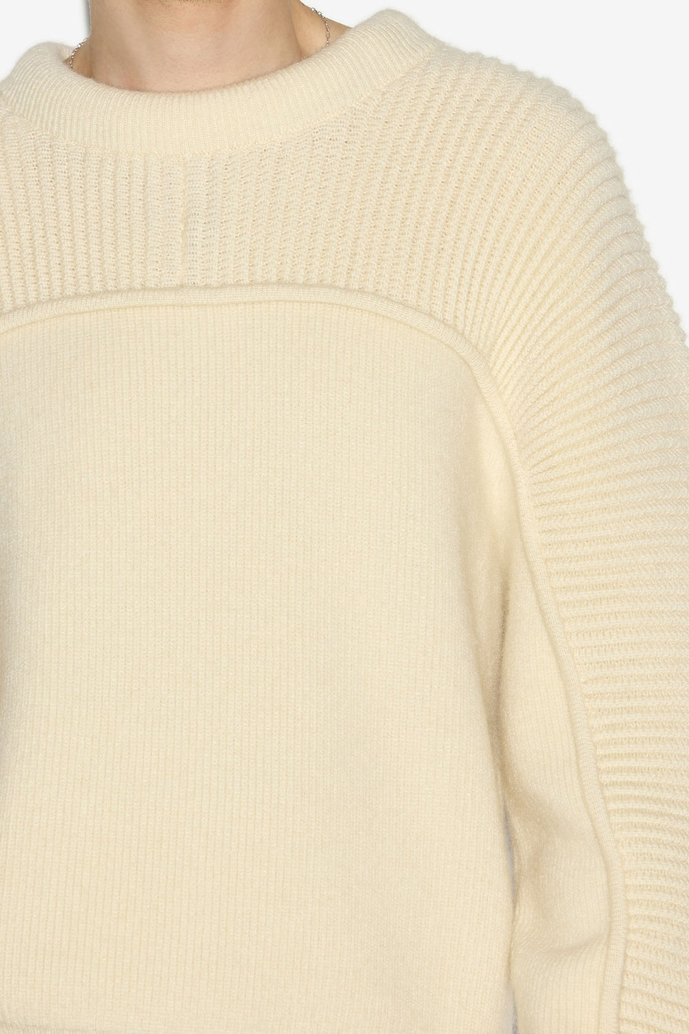 아콜린(acolin) 골지 울 스웨터 - 에크루 - Man - 3