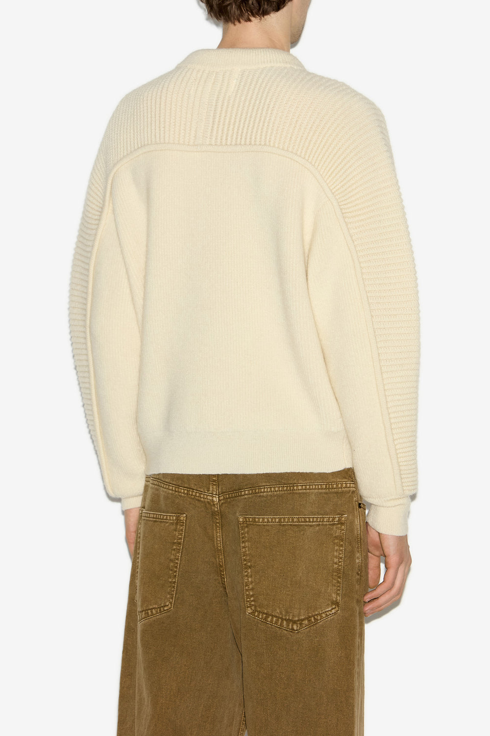 아콜린(acolin) 골지 울 스웨터 - 에크루 - Man - 5
