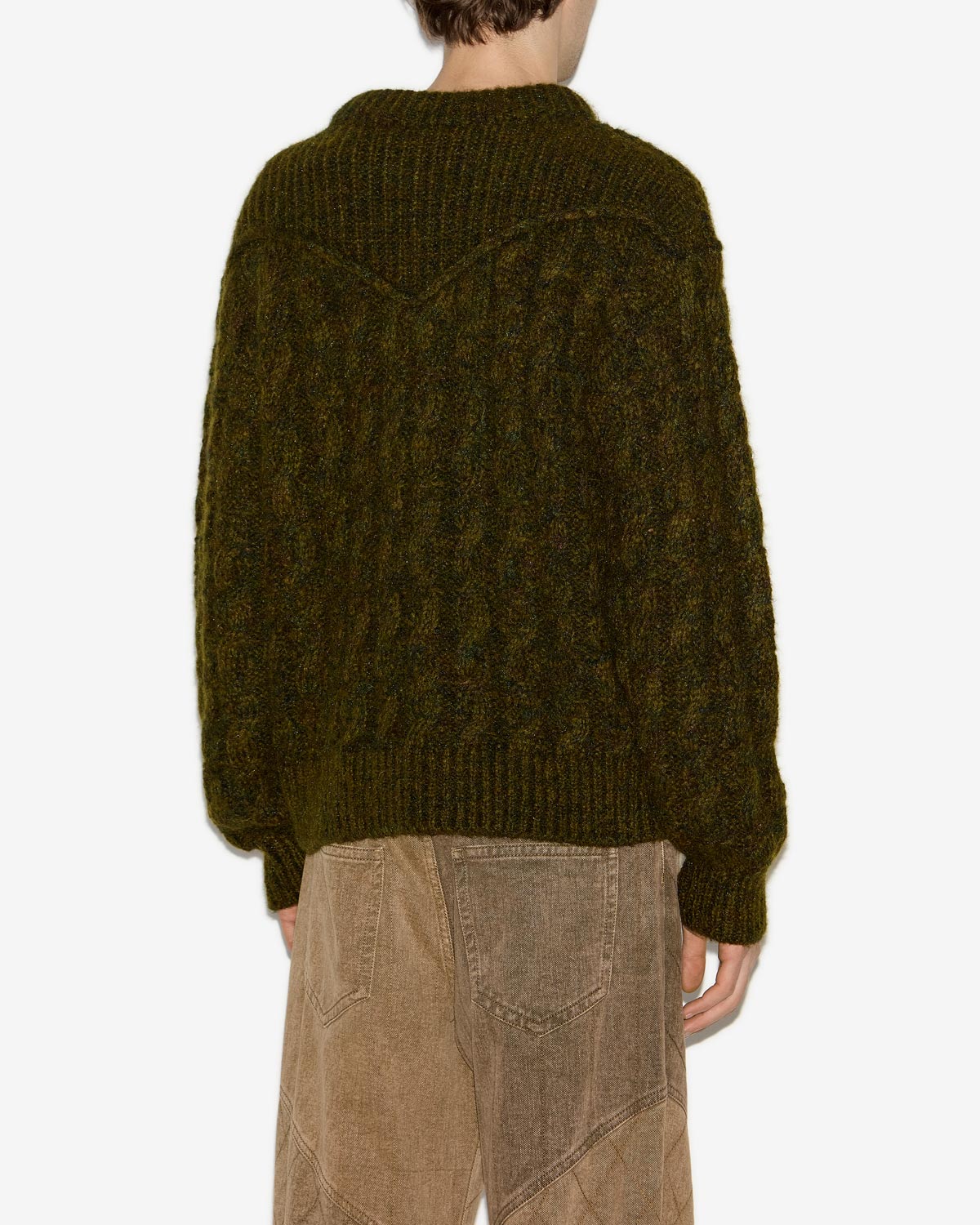 헬리오스(helios) 패치워크 니트 스웨터 - Dark khaki - Man - 4