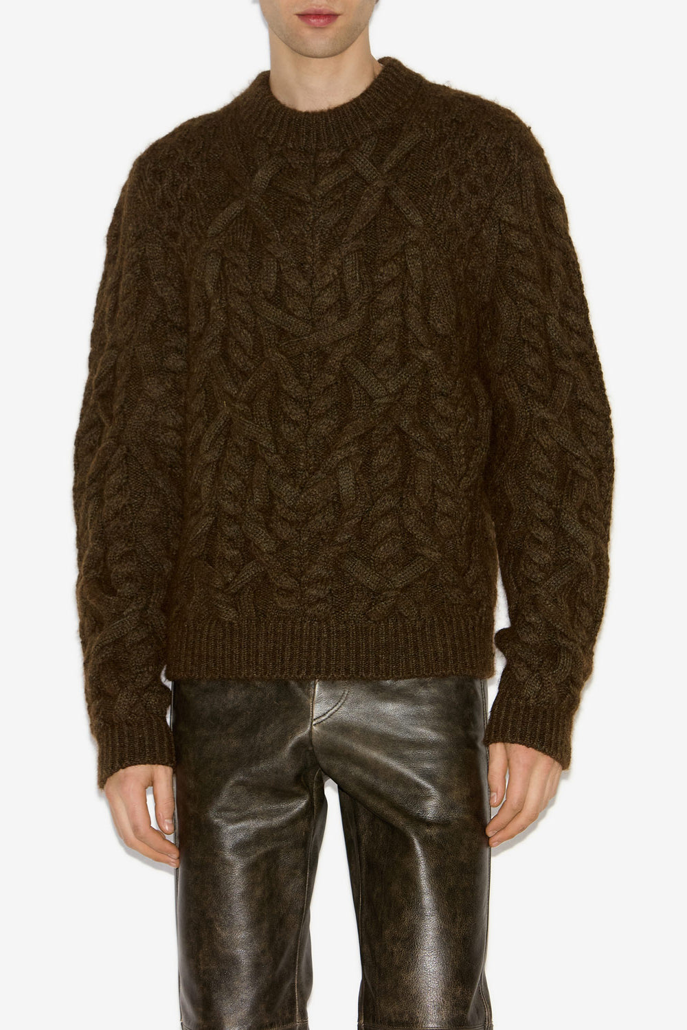 피오(pio) 꽈배기 니트 스웨터 - 청동 - Man - 4