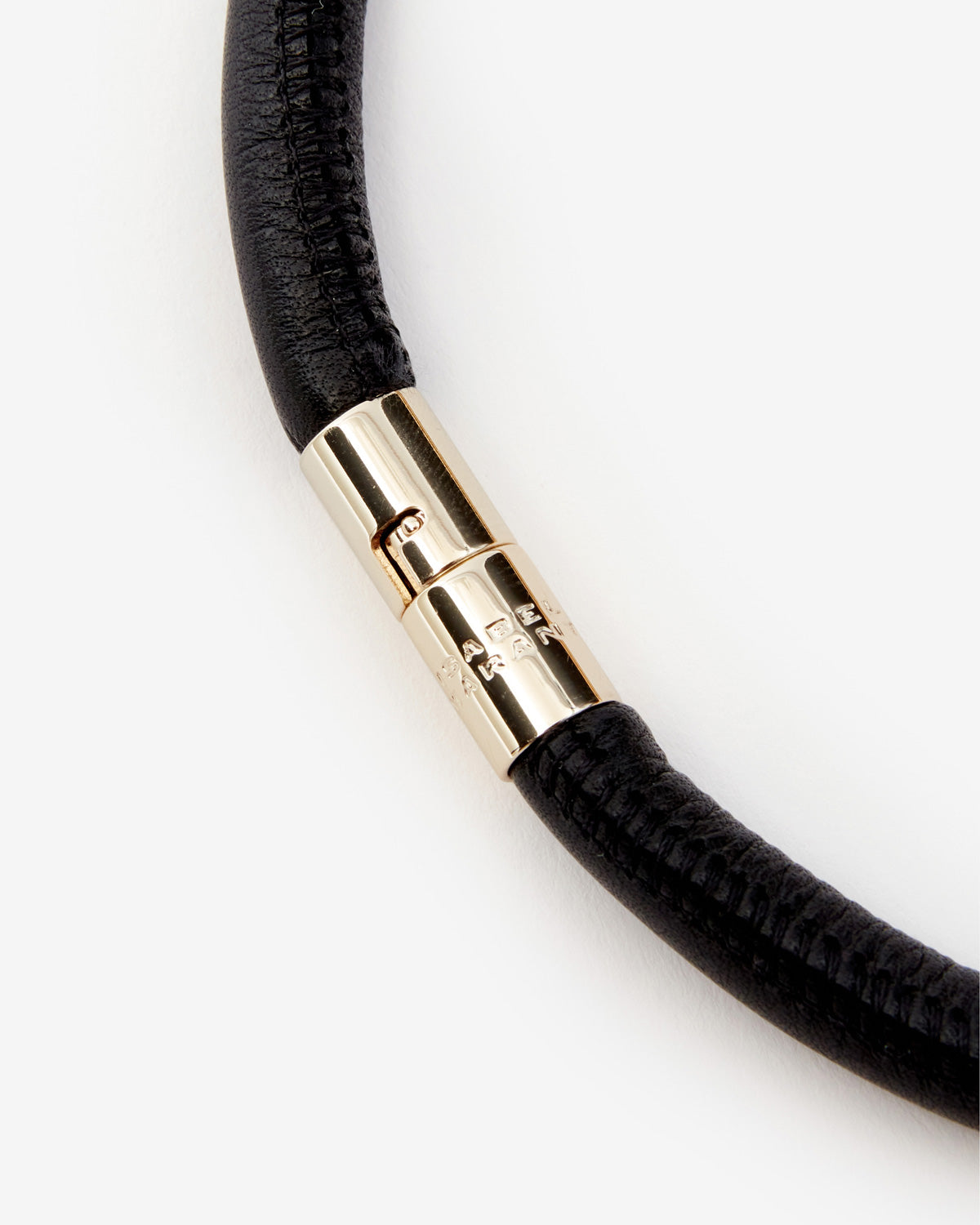 Erin choker necklace in brass and leather - Black - Woman - 3