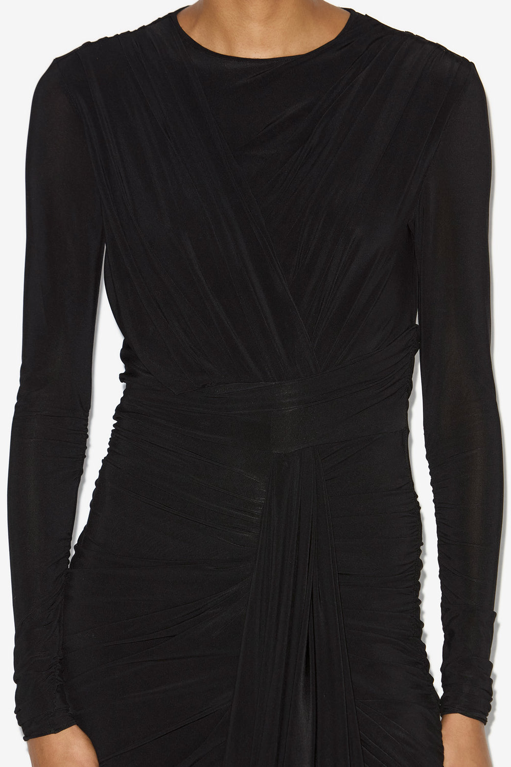 Robe zorah drapée en jersey uni - Noir - Woman - 3