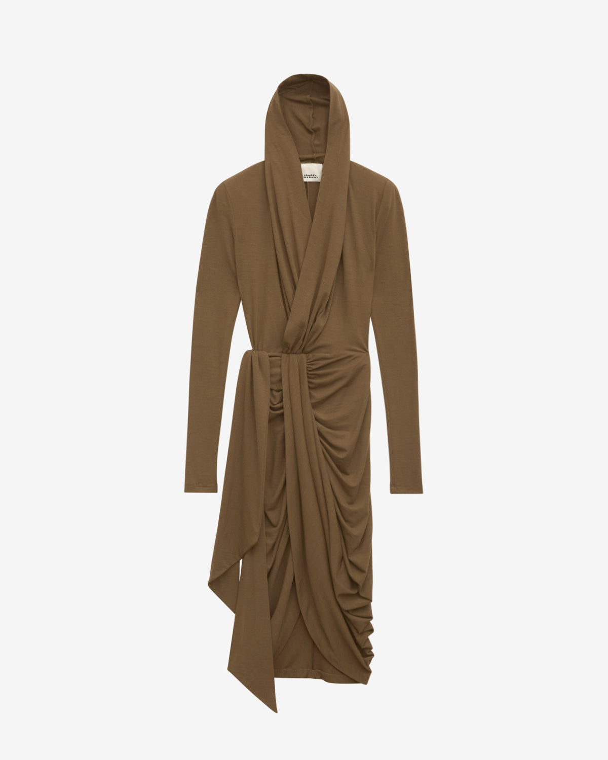 Alixa hooded wrap-over jersey dress - Bronze - Woman - 4