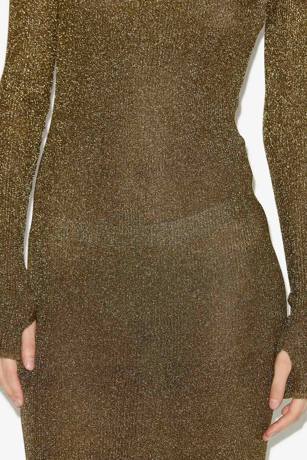 Abito josita in maglia dolcevita - Dark khaki - Woman - 3