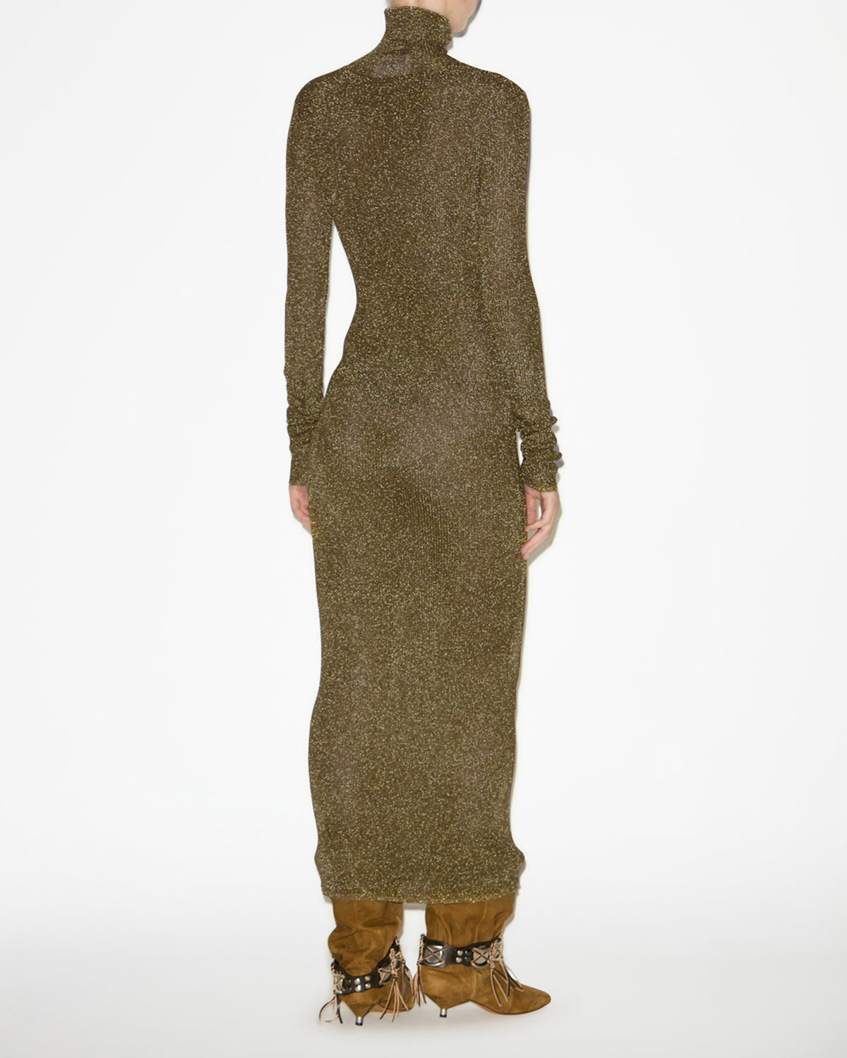 Abito josita in maglia dolcevita - Dark khaki - Woman - 3