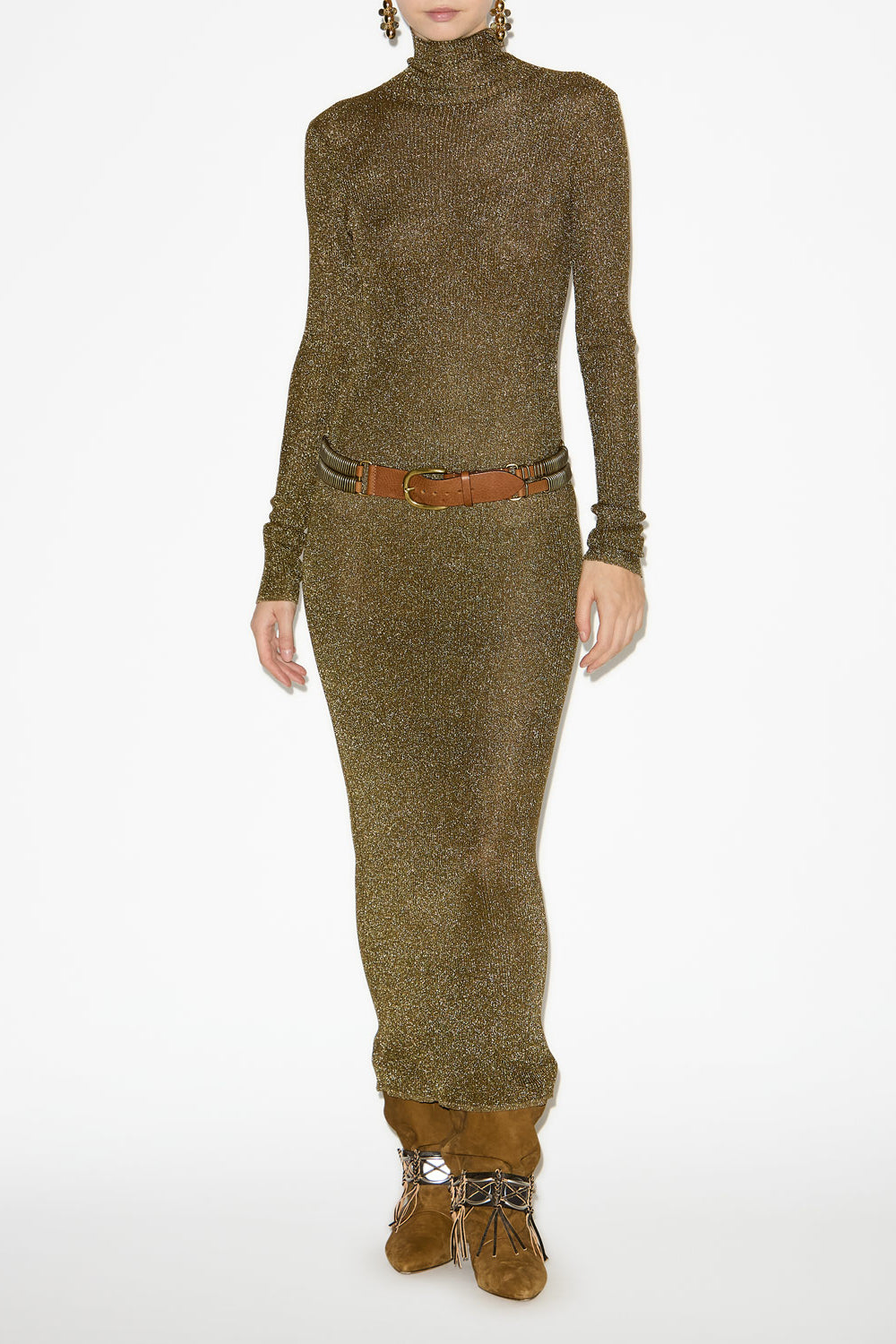 Abito josita in maglia dolcevita - Dark khaki - Woman - 2