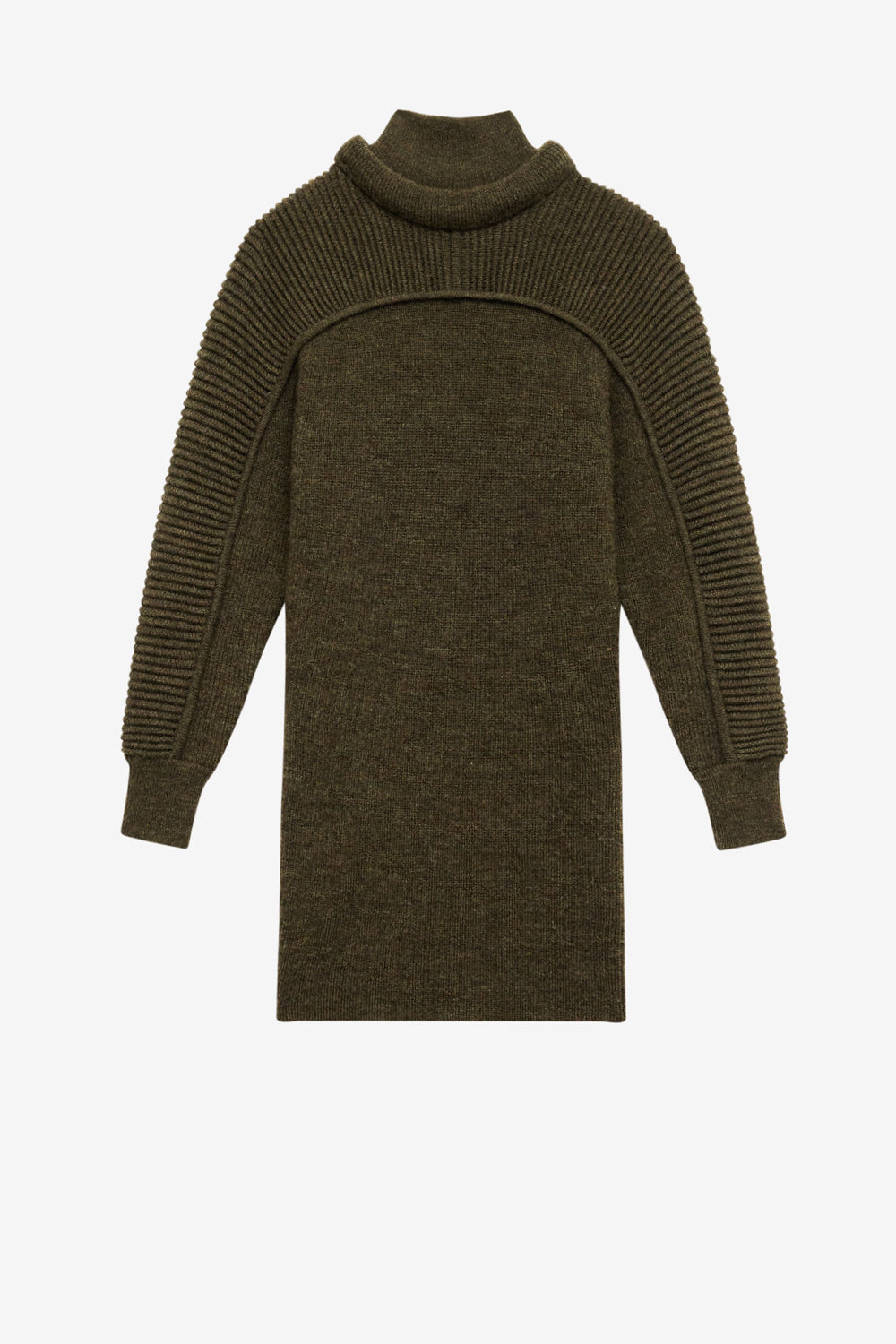 Abito hilde in lana a coste - Dark khaki - Woman - 1