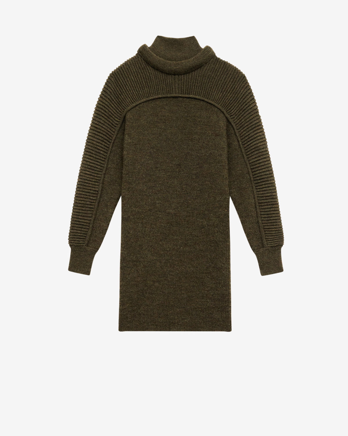 Abito hilde in lana a coste - Dark khaki - Woman - 5