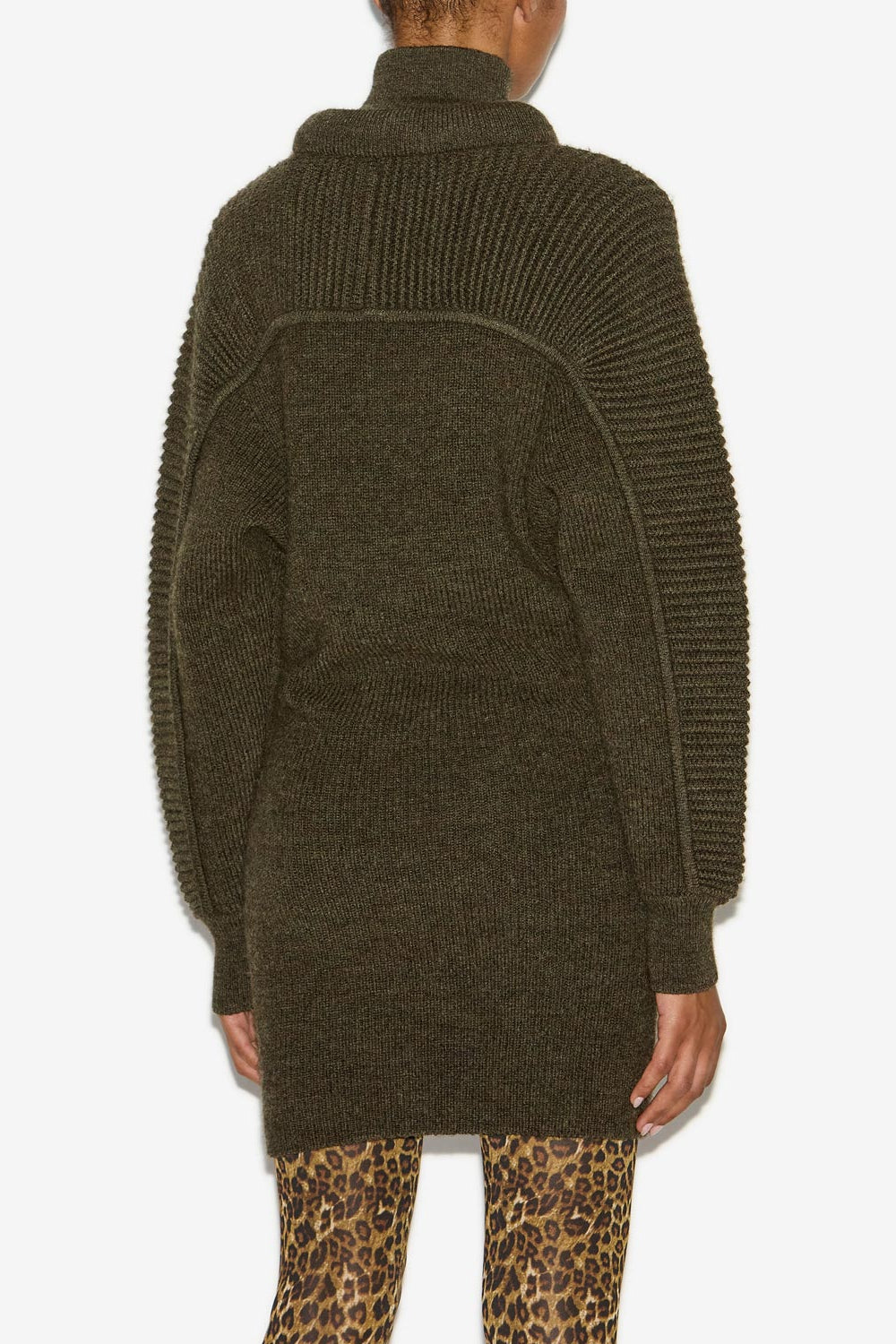 Abito hilde in lana a coste - Dark khaki - Woman - 5