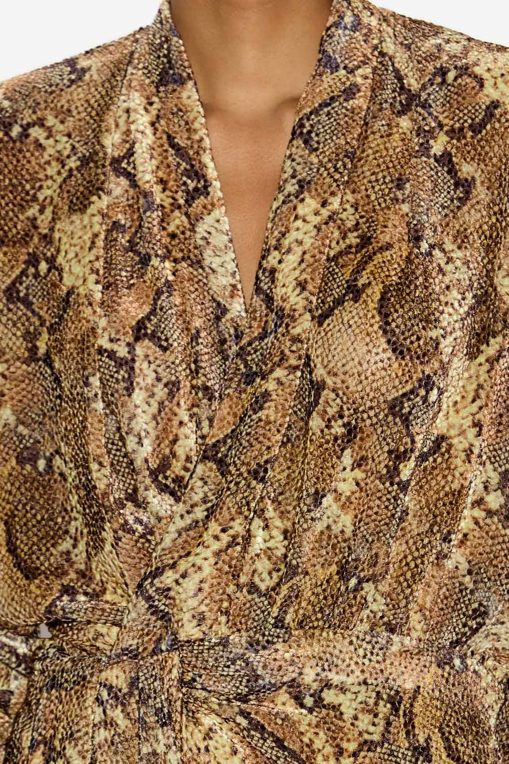 Robe cleora cache-cœur imprimée - Sable - Woman - 2