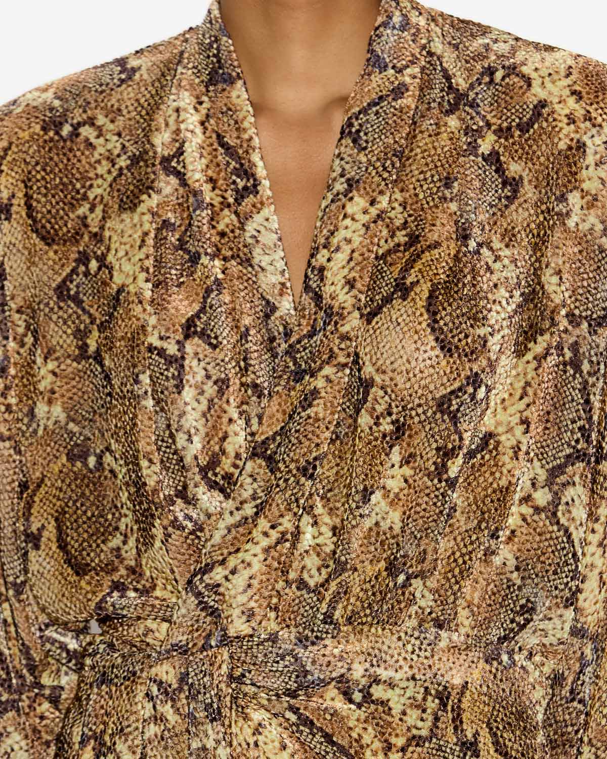 Robe cleora cache-cœur imprimée - Sable - Woman - 2