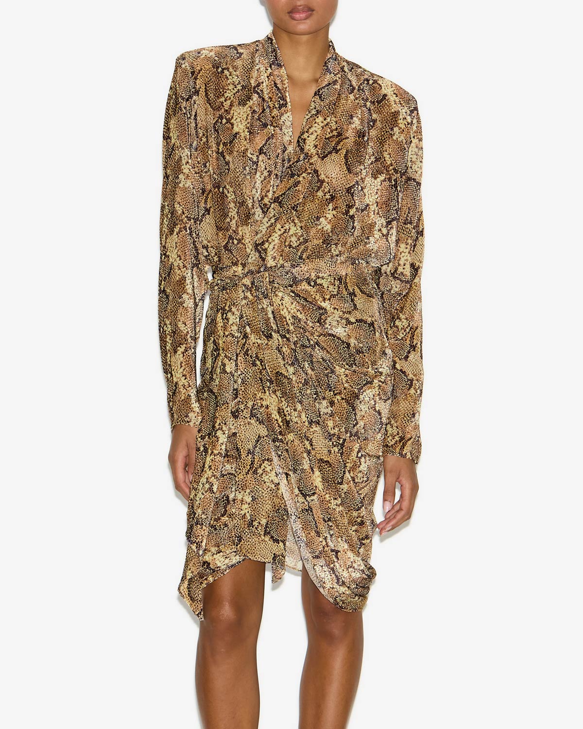 Robe cleora cache-cœur imprimée - Sable - Woman - 3