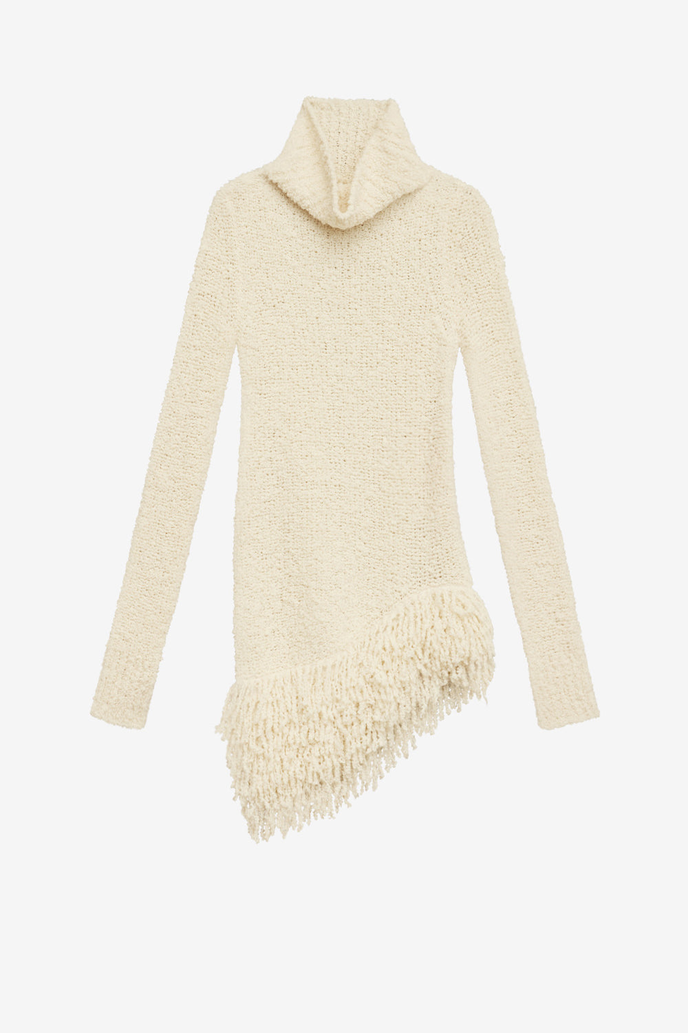 Abito meloe in maglia con frange - Ecru - Woman - 1