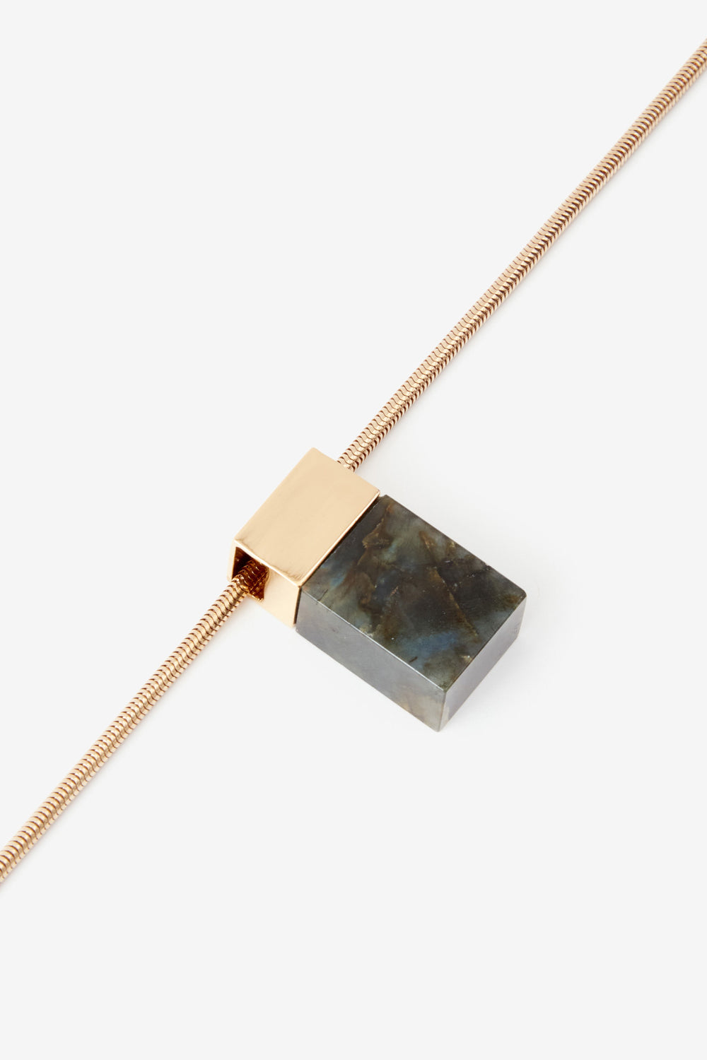 Avery long necklace with stone pendant - Khaki - Woman - 2