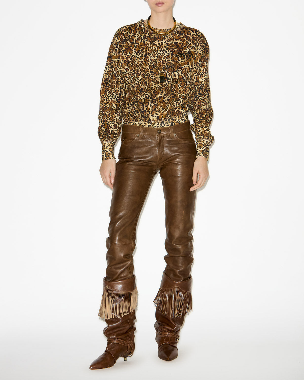 Sweatshirt shad mit leopardenmuster - Leopard - Woman - 1