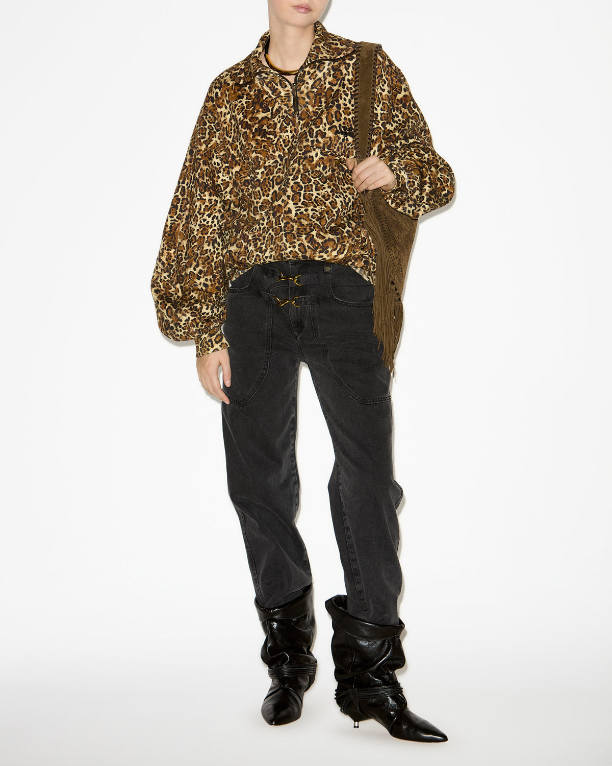 Wilda printed stand-up collar sweatshirt - Leopard - Woman - 1