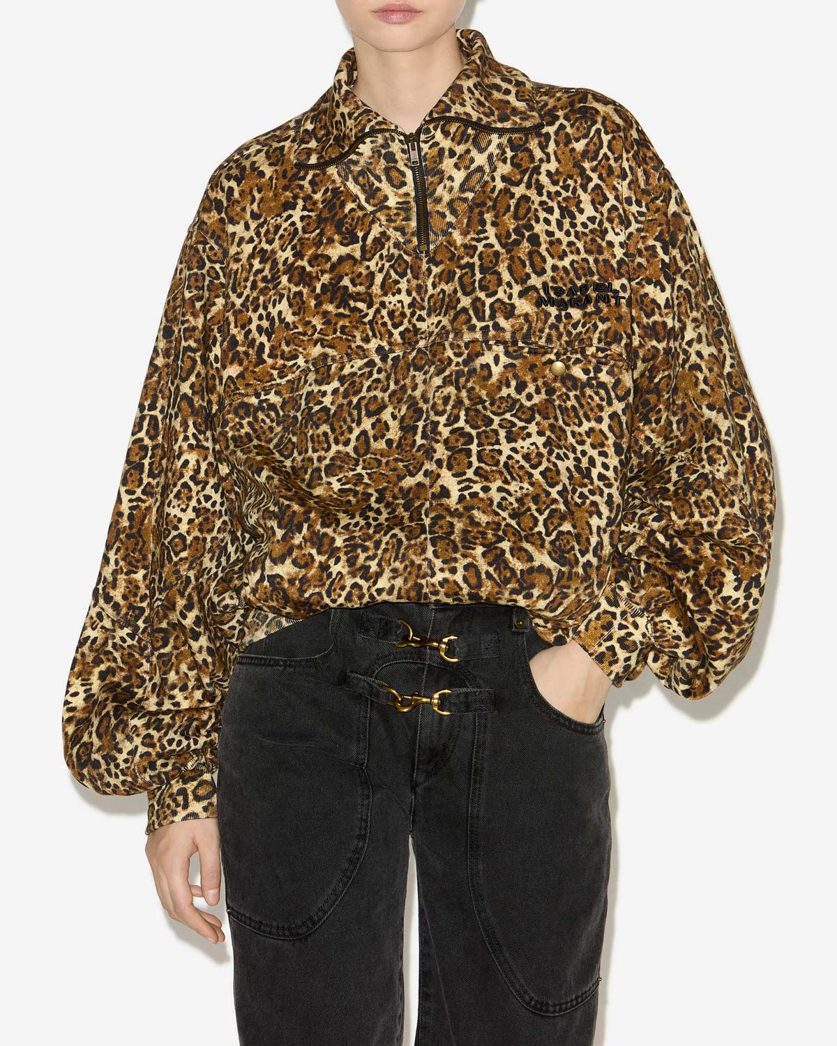 Wilda printed stand-up collar sweatshirt - Leopard - Woman - 3