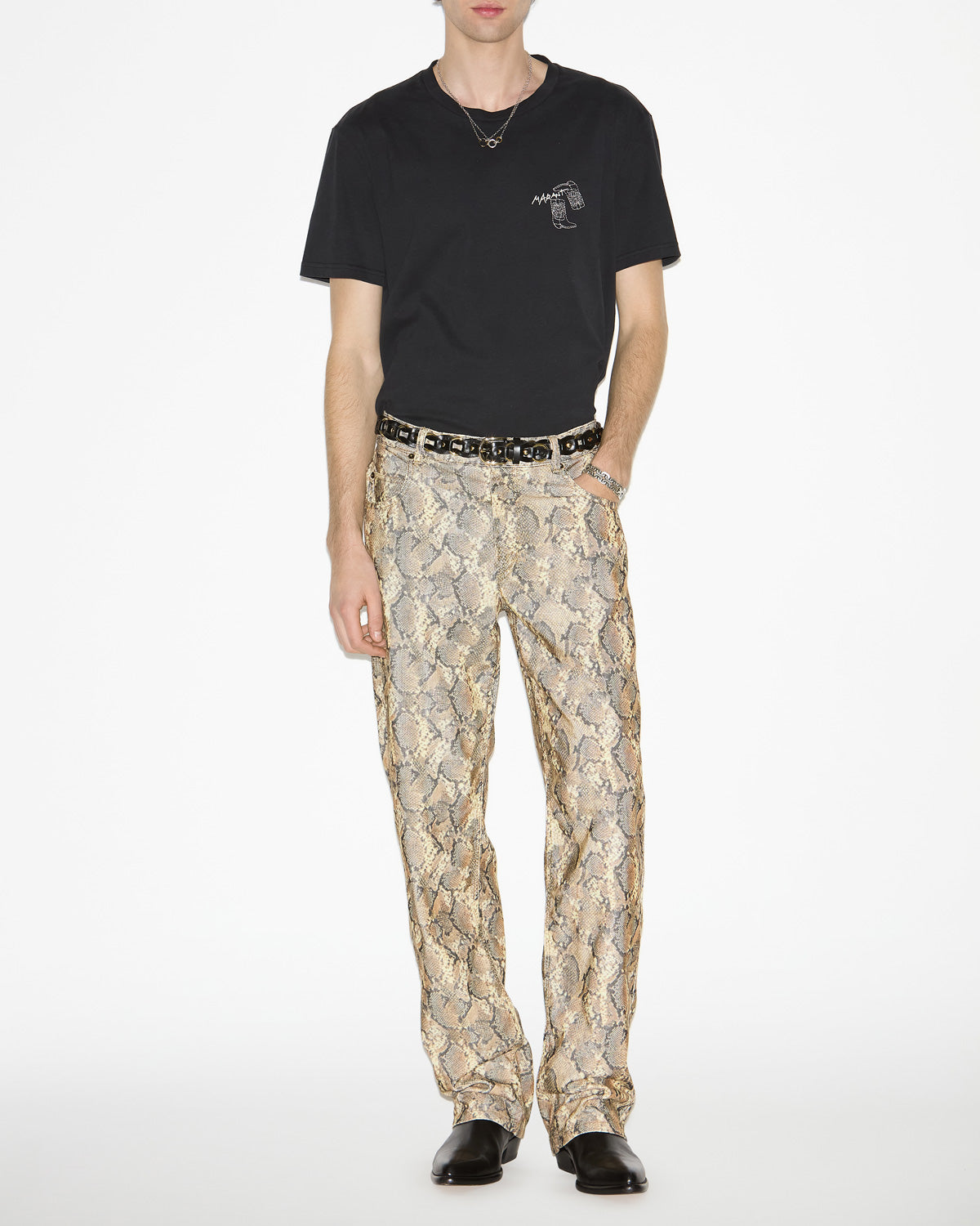 Camiseta con logo bordado honore - Negro - Man - 1