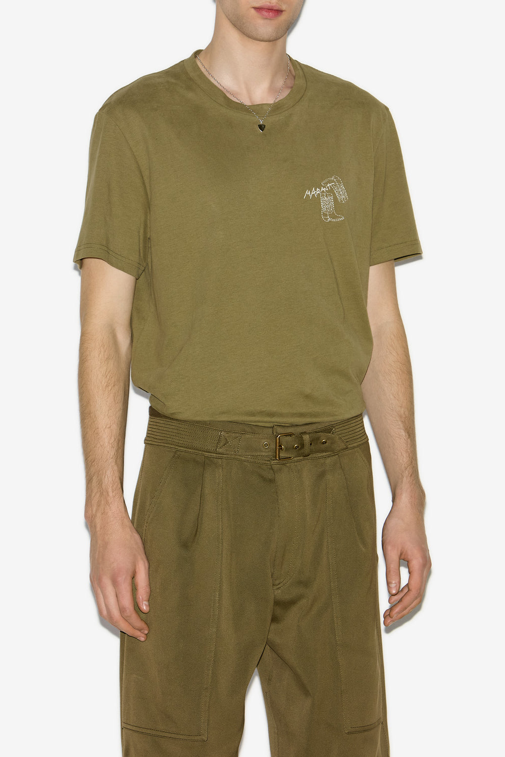 Camiseta con logo bordado honore - Caqui - Man - 4