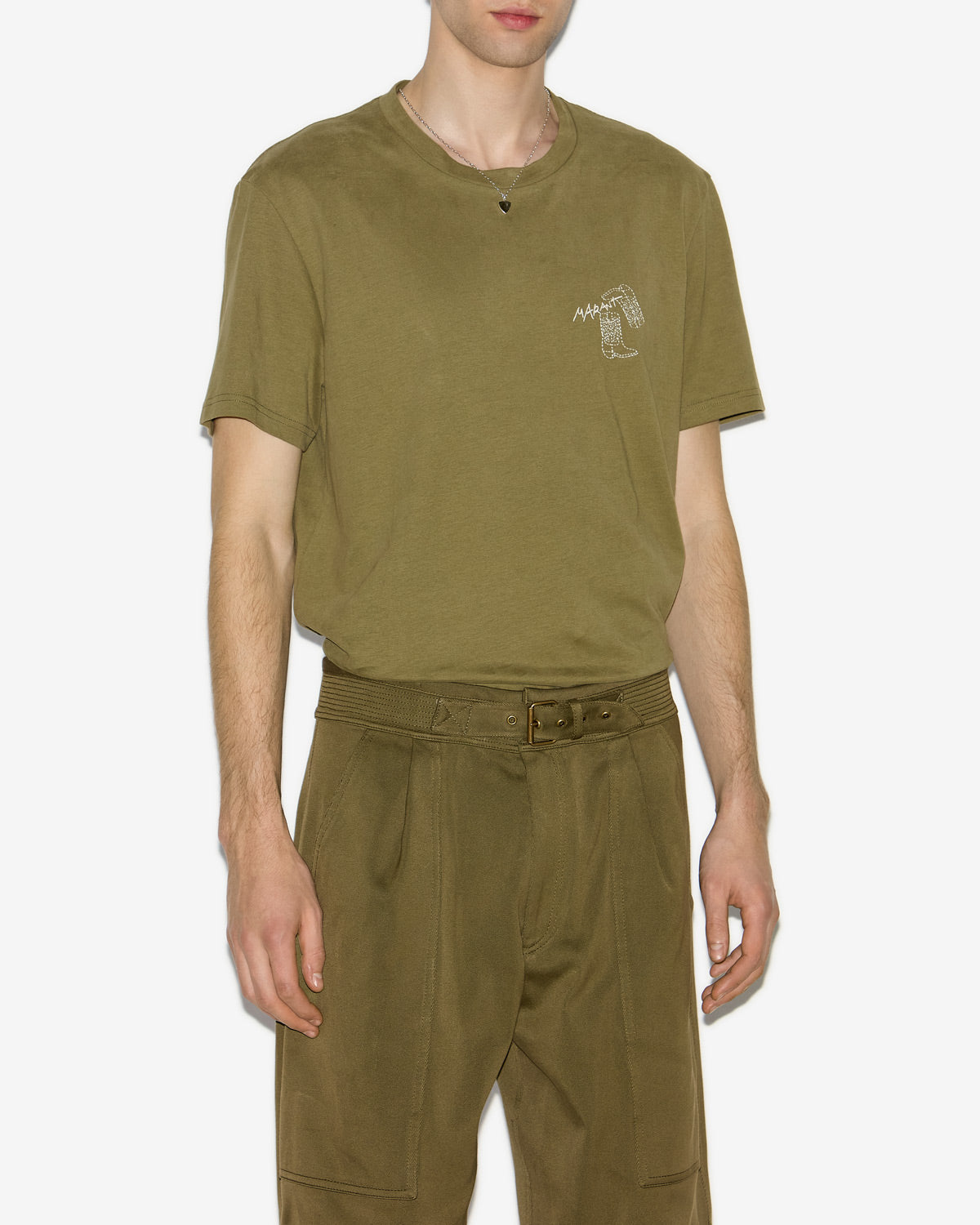 Honore t-shirt with embroidered logo - Khaki - Man - 3