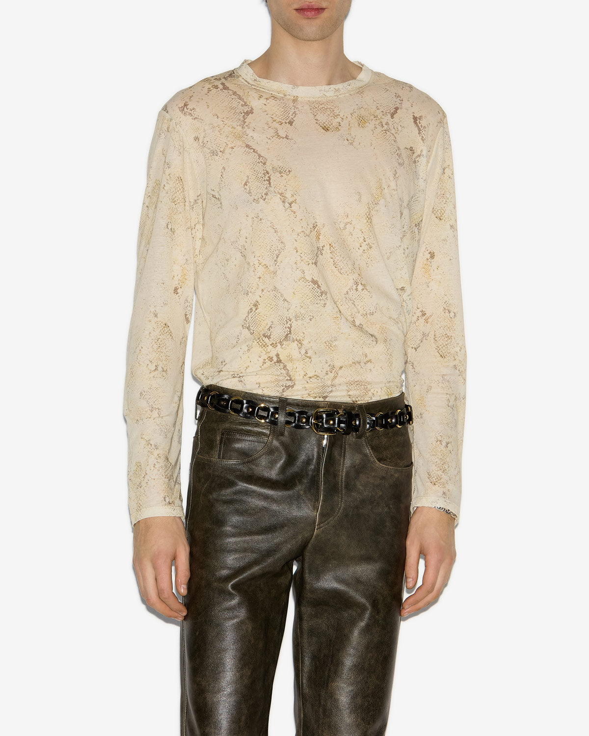 Leilow flowing printed t-shirt - Sand - Man - 3