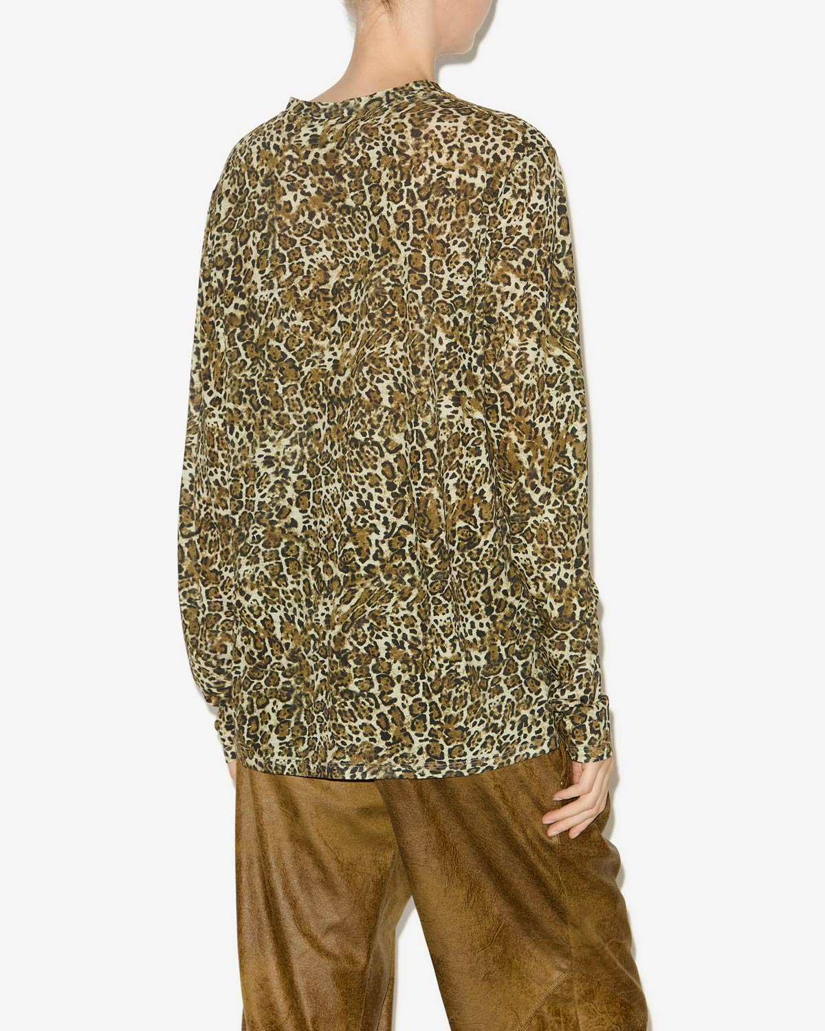 Fließendes t-shirt zakane mit print - Leopard - Woman - 4