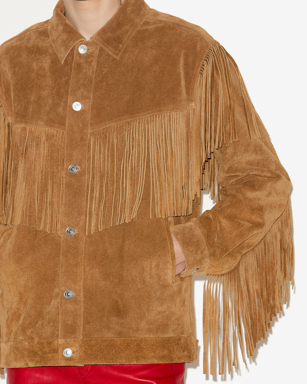 Frann fringed leather jacket - Cognac - Man - 2