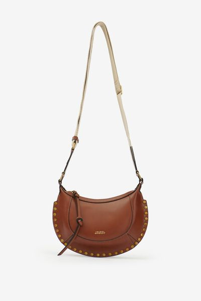 Bolso de hombro tipo baguette de piel mini moon - Cognac - Woman - 8