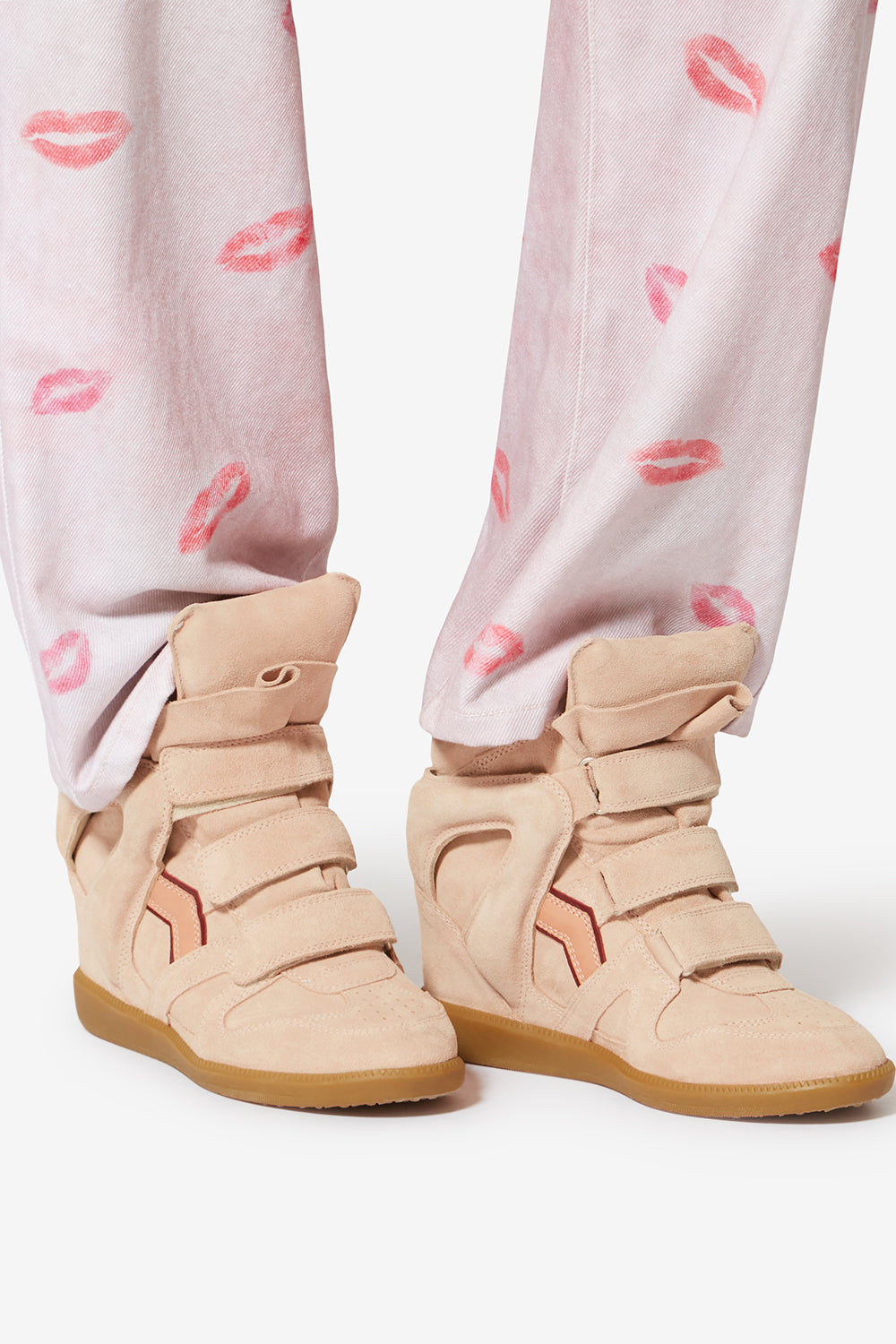 Sneaker bekett aus leder - Pale pink-peach - Woman - 5