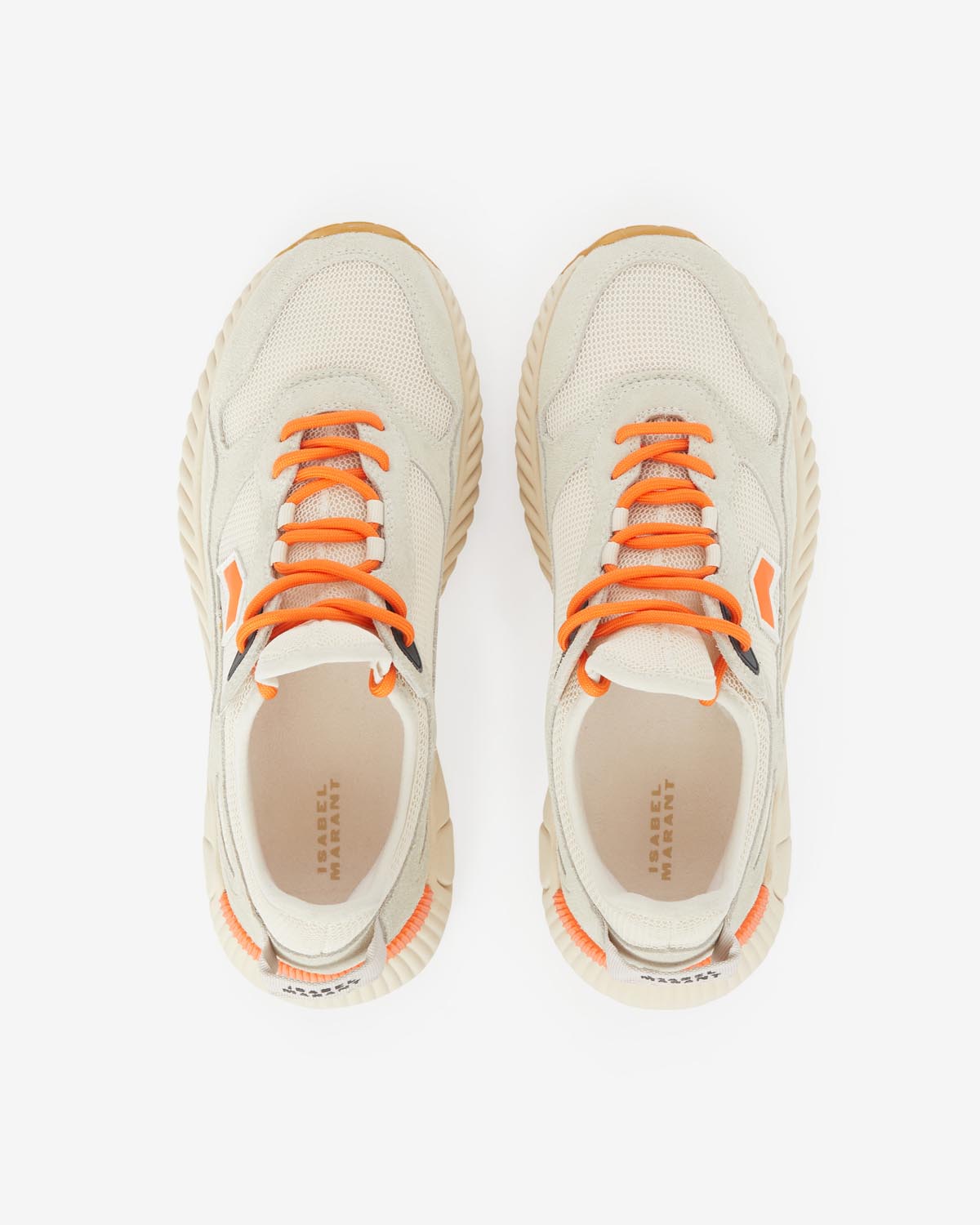Ewie running style sneakers - Ecru-orange - Man - 4