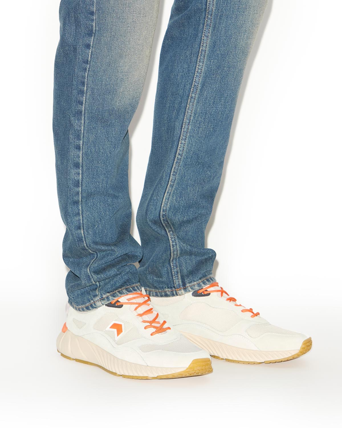 Ewie running style sneakers - Ecru-orange - Man - 5