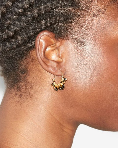 Boucles d'oreilles créoles dorées casablanca - Noir - Woman - 2
