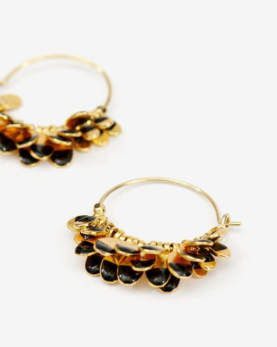 Boucles d'oreilles créoles dorées casablanca - Noir - Woman - 3