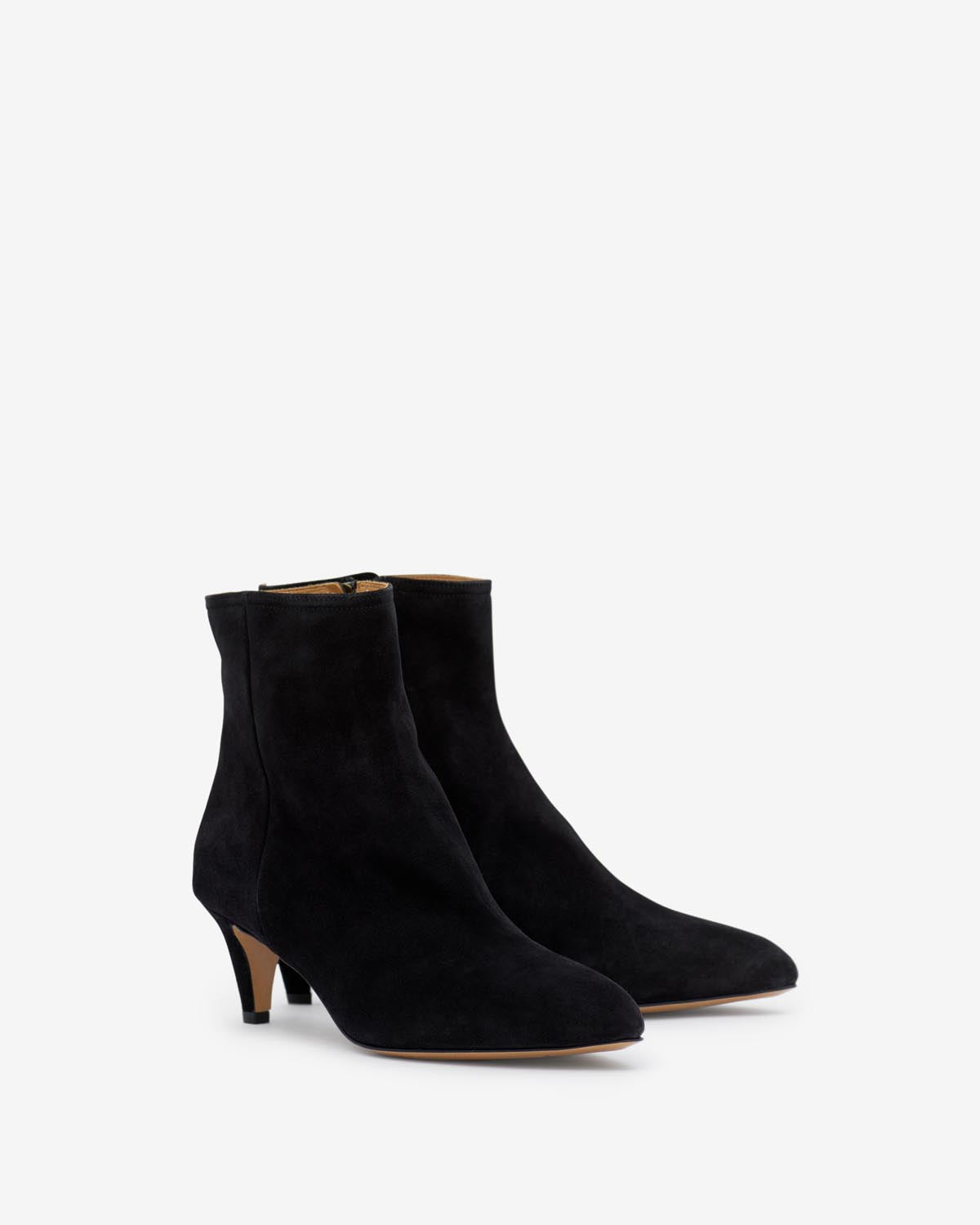 Bottines à talons en cuir velours deone - Noir - Woman - 3