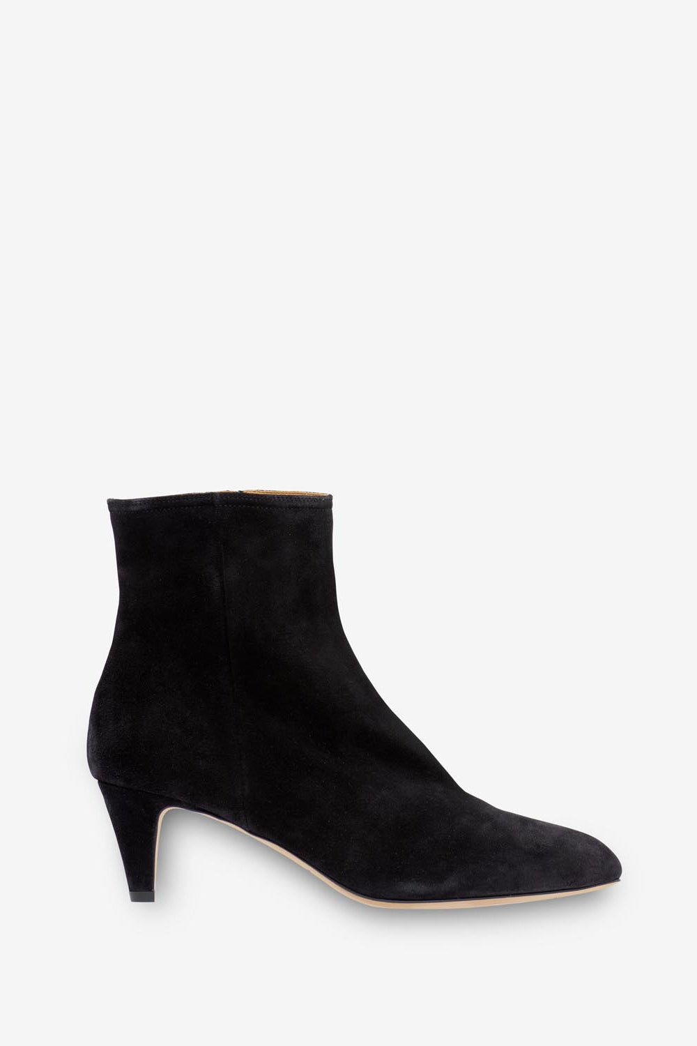 Bottines à talons en cuir velours deone - Noir - Woman - 1
