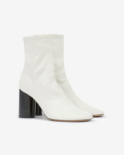Bottines en cuir souple à talons hauts labee - Blanc - Woman - 9