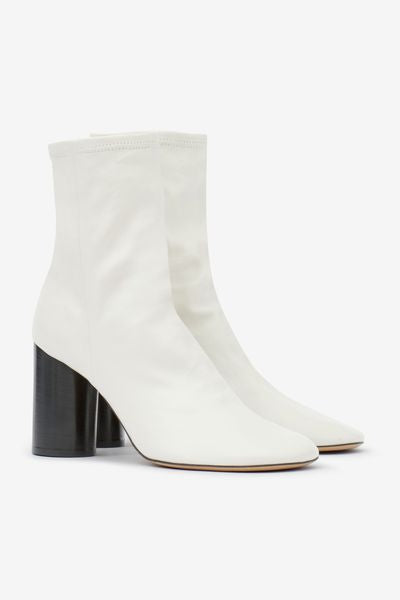 Bottines en cuir souple à talons hauts labee - Blanc - Woman - 9