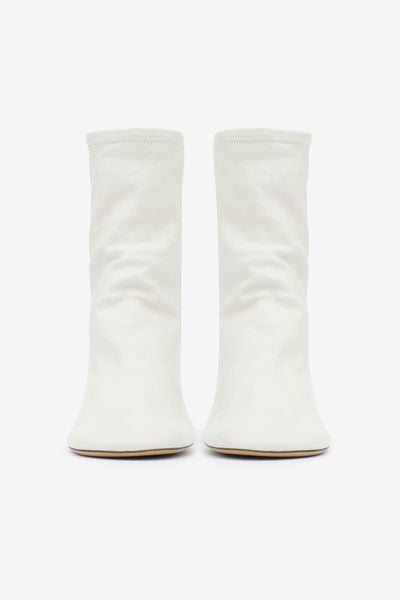 Bottines en cuir souple à talons hauts labee - Blanc - Woman - 6