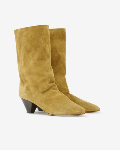 Reachi suede calfskin ankle boots - Taupe - Woman - 5