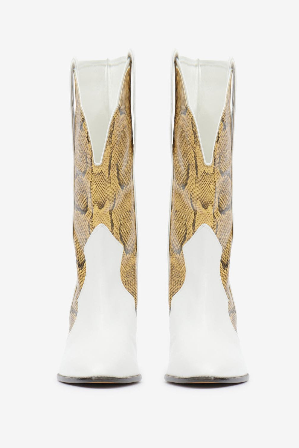 Printed leather ankle boots witney - Natural-white - Woman - 3