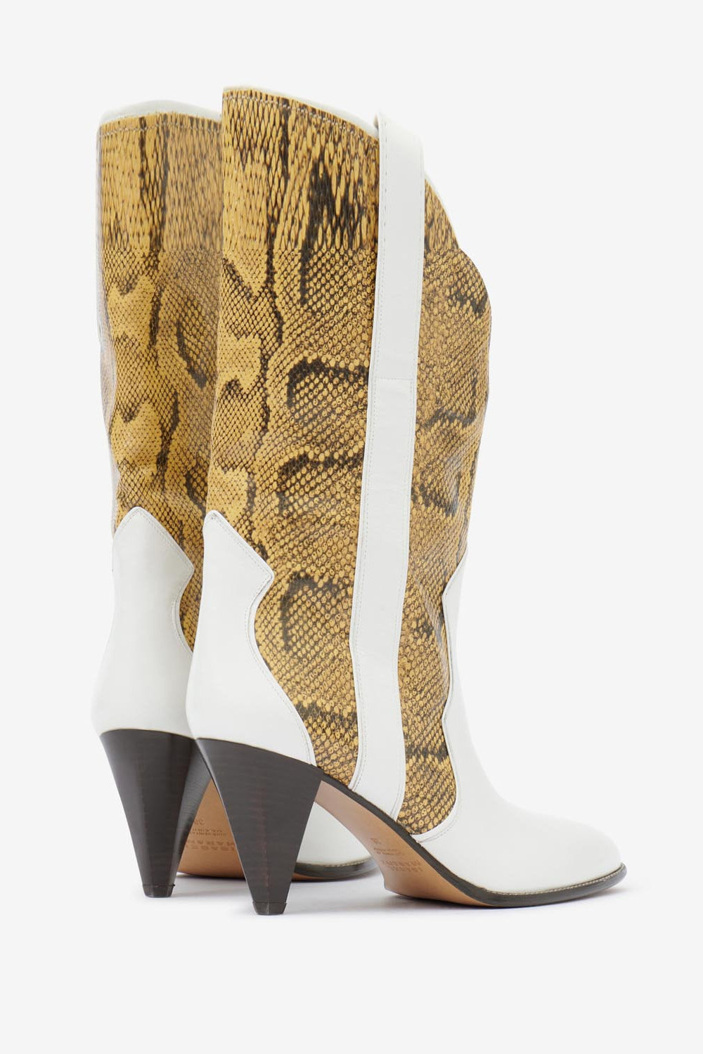 Printed leather ankle boots witney - Natural-white - Woman - 2