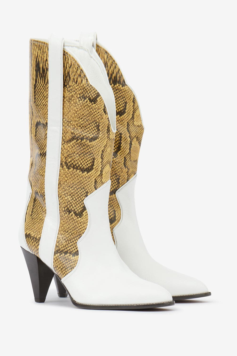 Printed leather ankle boots witney - Natural-white - Woman - 4