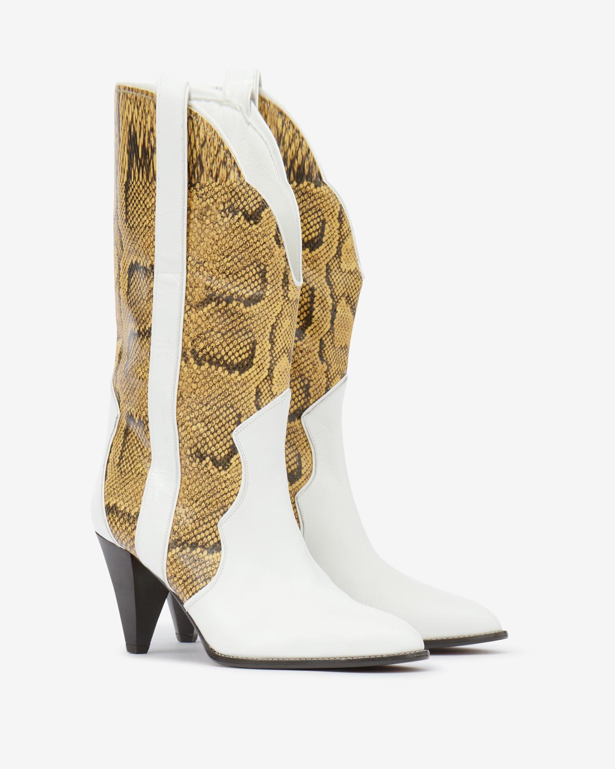 Bottines en cuir imprimé witney - Naturel-blanc - Woman - 4