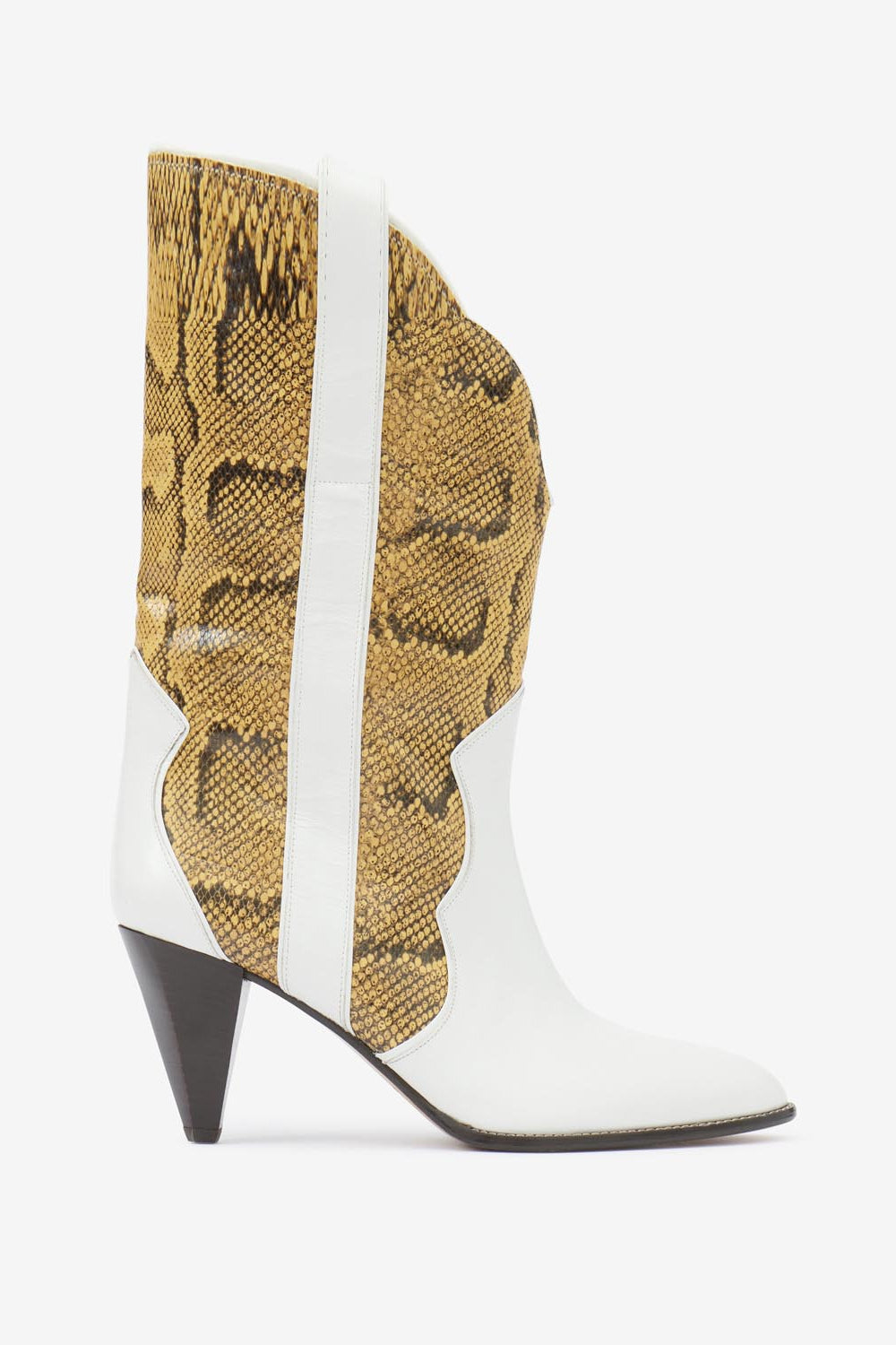 Printed leather ankle boots witney - Natural-white - Woman - 1