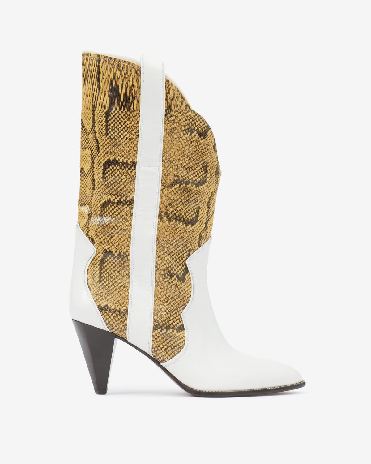 Bottines en cuir imprimé witney - Naturel-blanc - Woman - 1