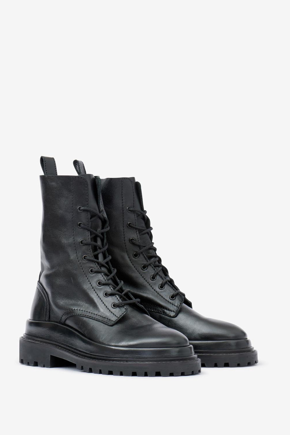 Ghiso smooth leather low boots - 검은색 - Woman - 5