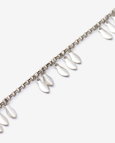 Metal shiny leaf bracelet con pendants - Silver - Woman - 6